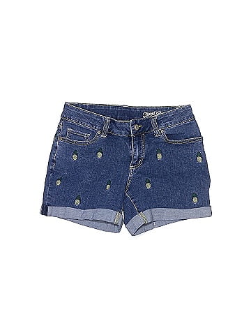 Faded Glory Floral Blue Denim Shorts Size 4 - 52% off