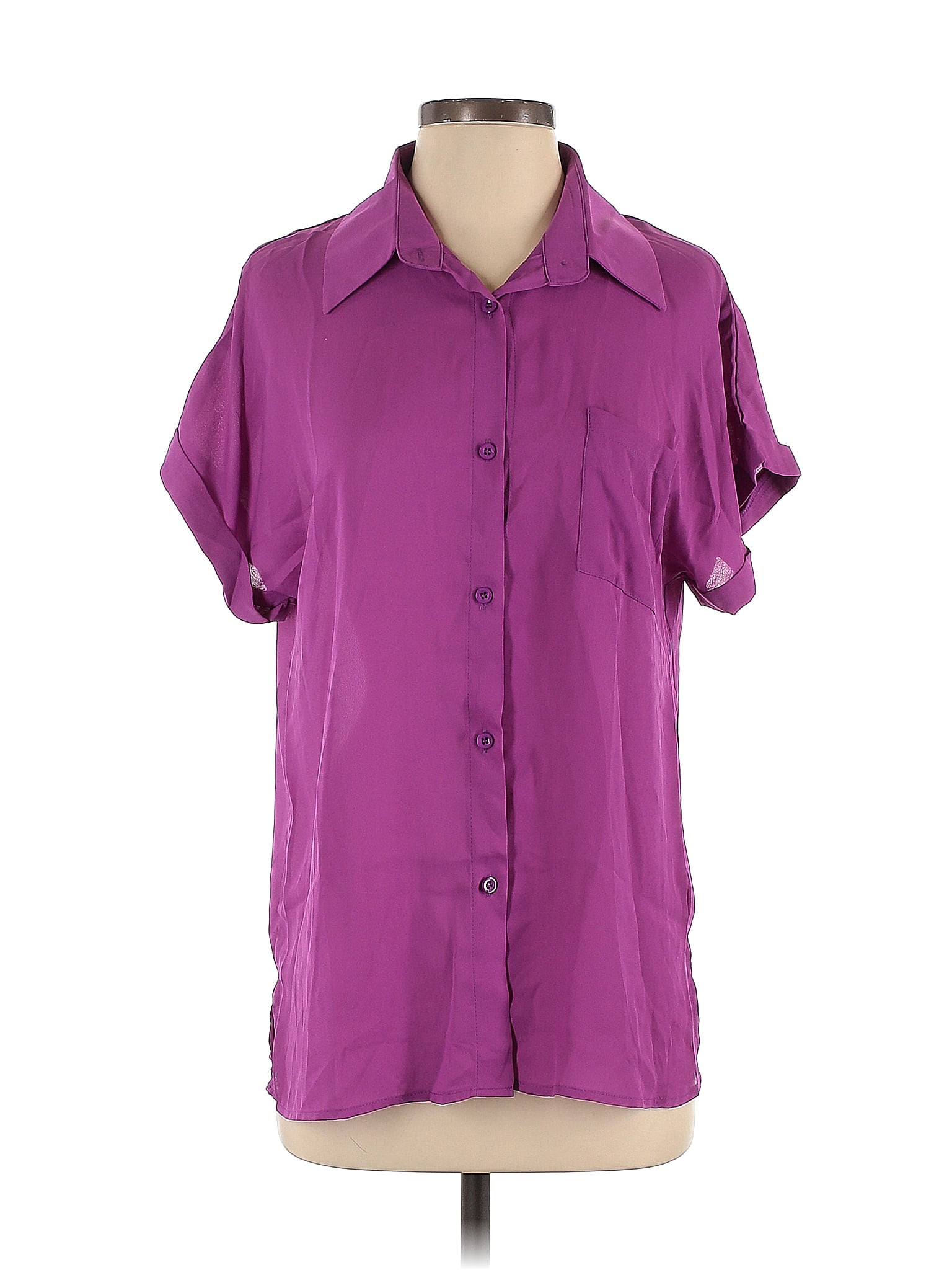 Assorted Brands 100 Polyester Purple Short Sleeve Blouse Size S 50