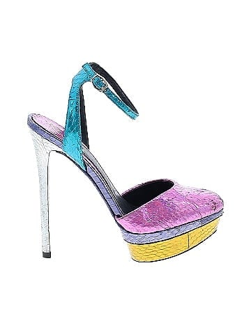 Purple multi colored heels best sale