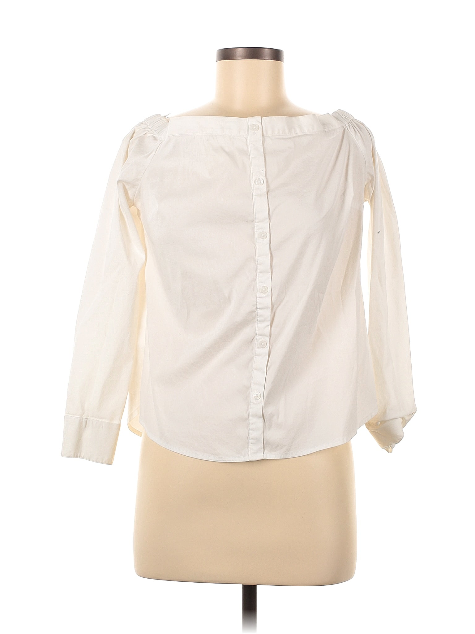 Express White Ivory Long Sleeve Blouse Size M 70 Off Thredup