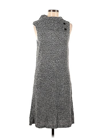 Allison Brittney 100% Acrylic Marled Gray Casual Dress Size M - 53% off