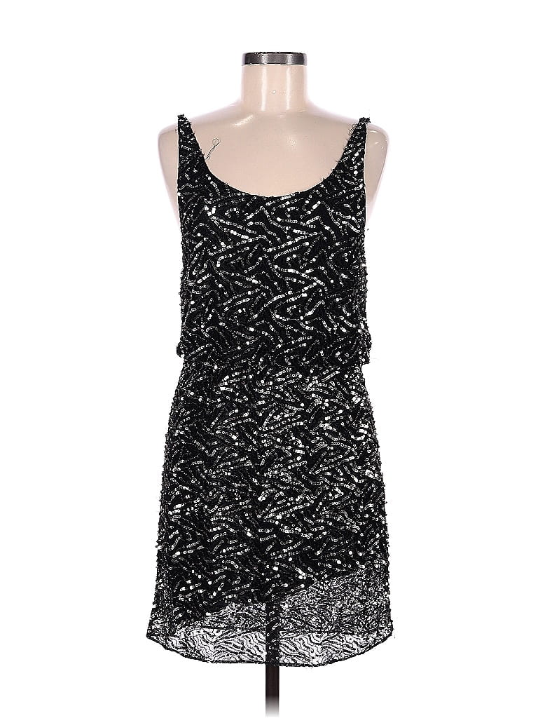 Alice + Olivia 100% Polyester Marled Stars Black Cocktail Dress Size 6 ...