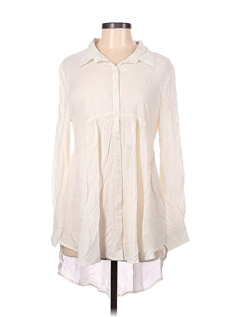 Umgee Full Size Raw Hem Ruffle Short Sleeve Blouse Plus Size