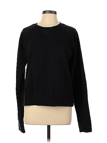 Lululemon Athletica Color Block Solid Black Sweatshirt Size 12