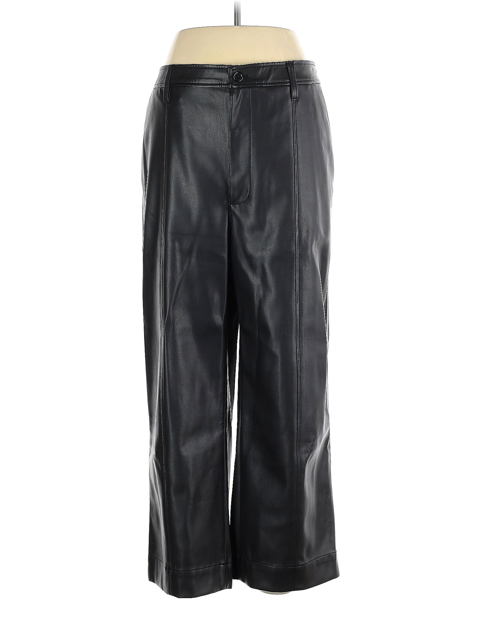 Madewell 100 Polyurethane Solid Black Faux Leather Pants 32 Waist 70 off thredUP