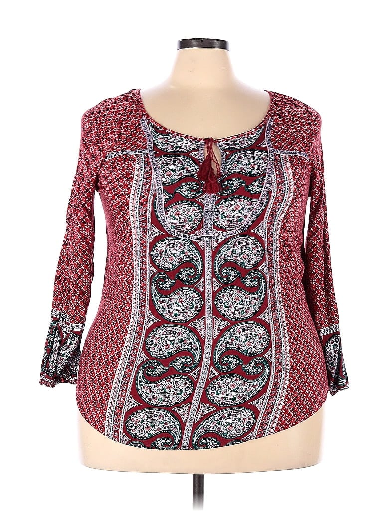Live 4 Truth 100% Rayon Burgundy Long Sleeve Top Size 18 - 20 (Plus) - photo 1