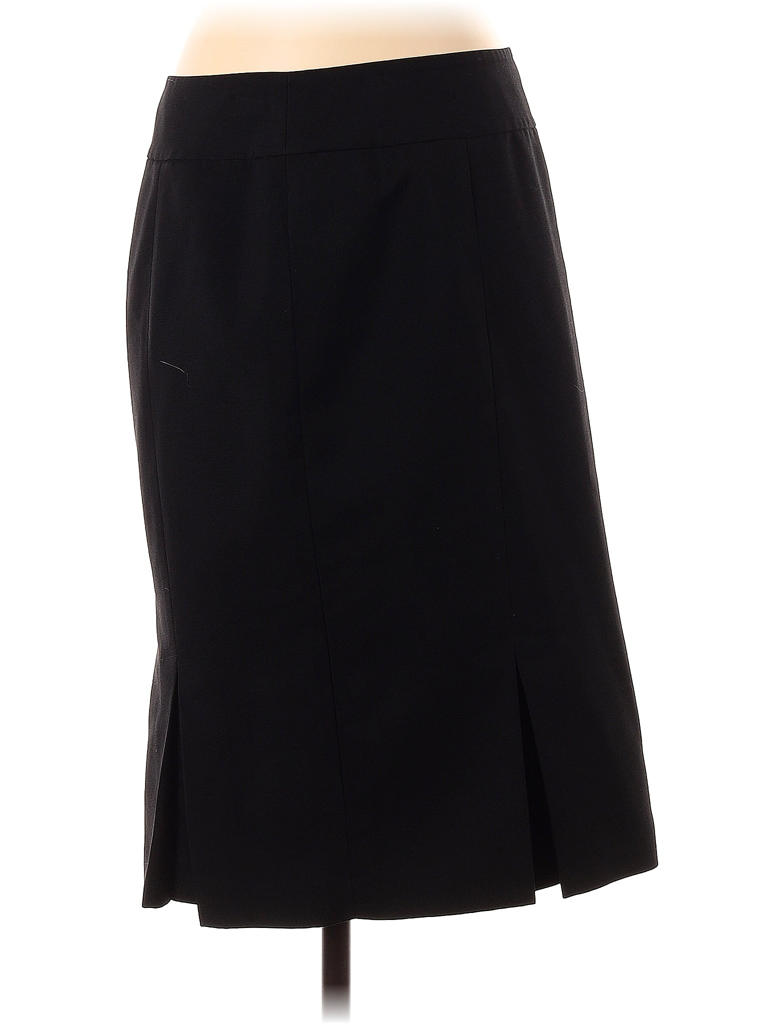 Black Label by Evan Picone 100% Polyester Solid Black Formal Skirt Size ...