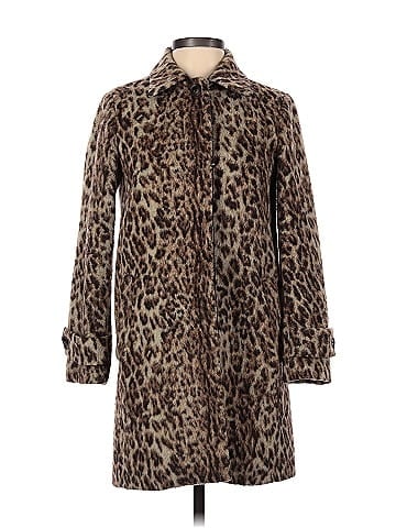 J crew clearance double leopard topcoat