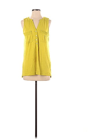 White House Black Market Solid Yellow Tank Top Size S - 45% off