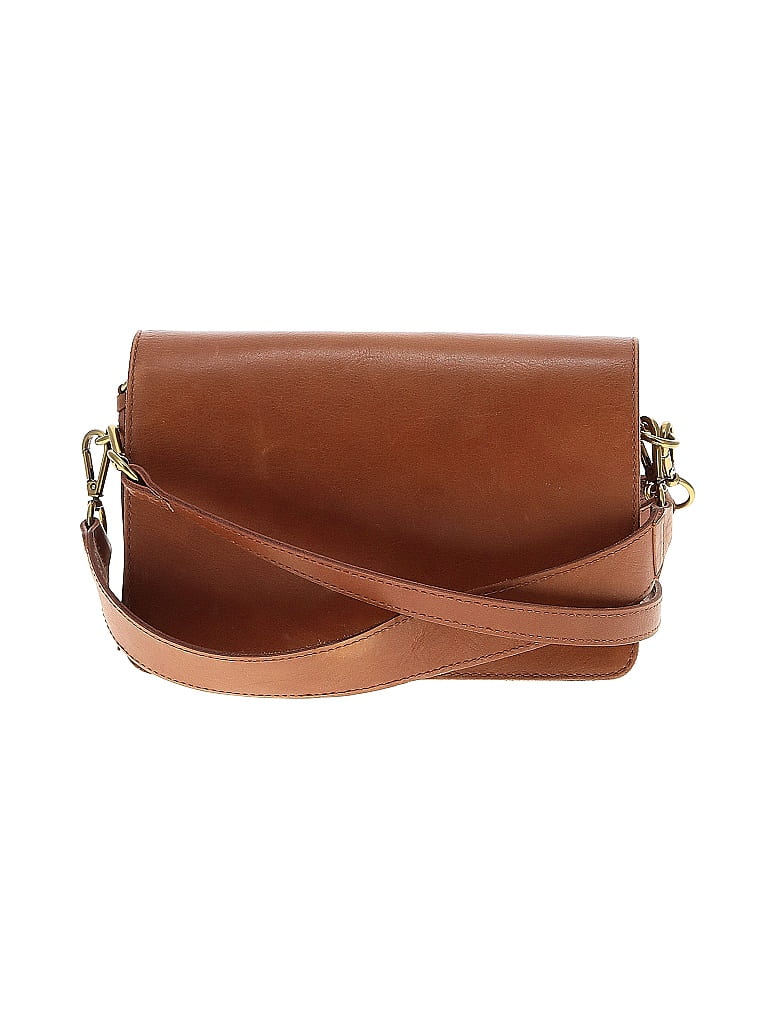Madewell 100% Leather Solid Brown Tan The Flap Convertible Crossbody ...
