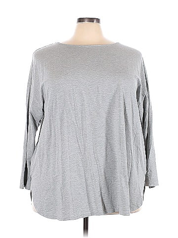 J.Jill Marled Gray Long Sleeve T-Shirt Size 4X (Plus) - 35% off