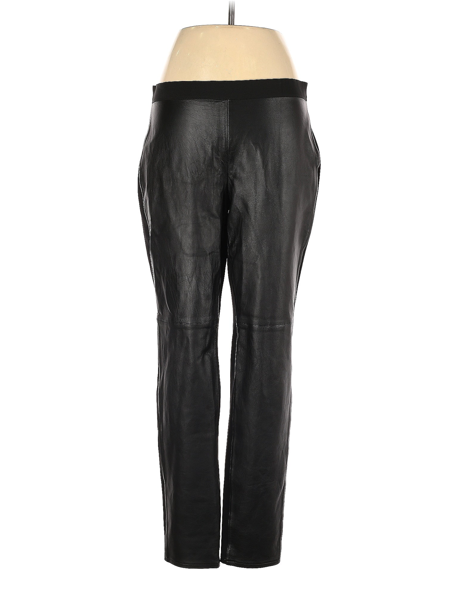 Eileen Fisher 100% Leather Solid Black Leather Pants Size M - 73% off ...