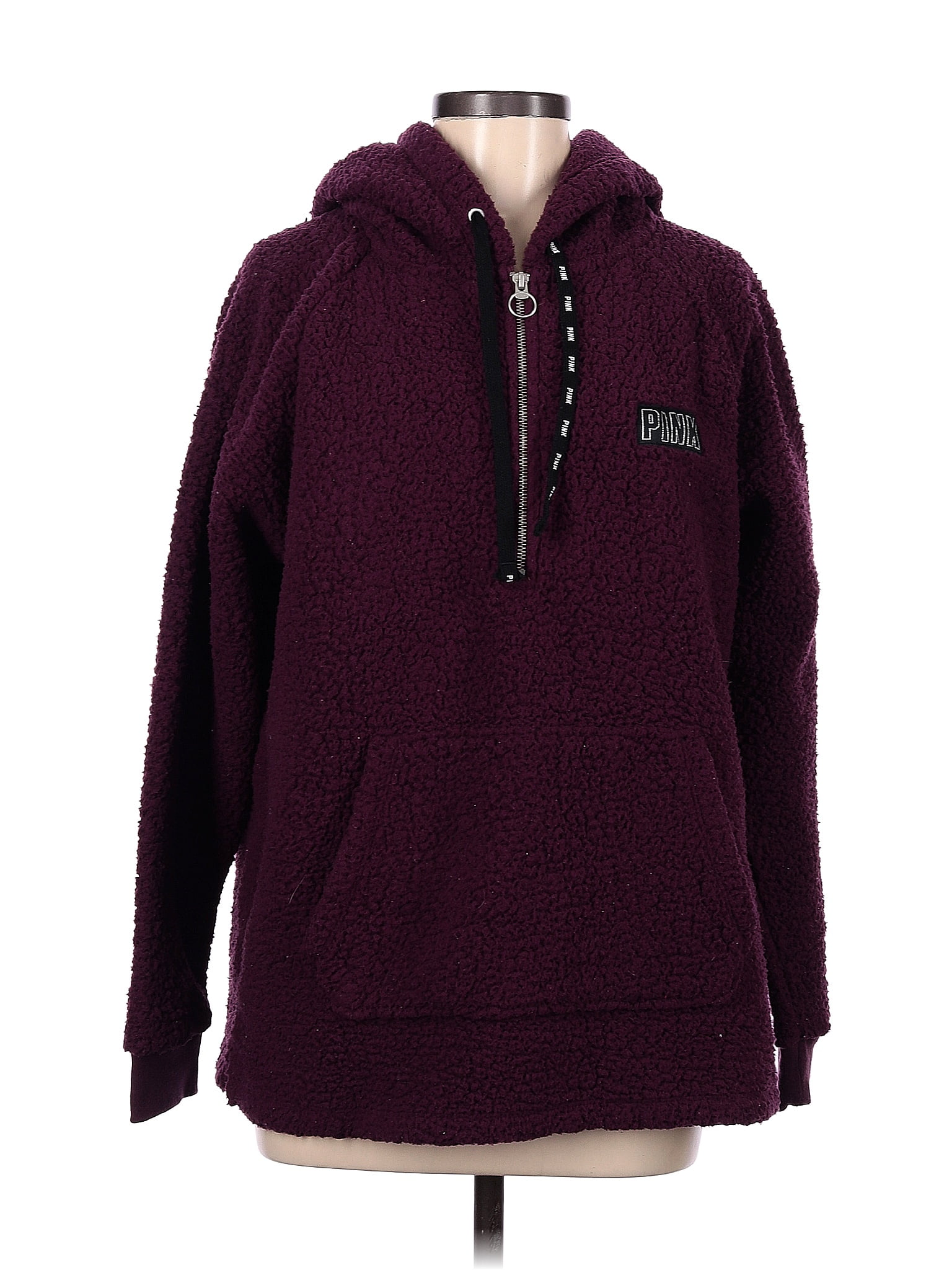 Victoria's Secret Pink 100% Polyester Solid Purple Burgundy Fleece Size M -  52% off