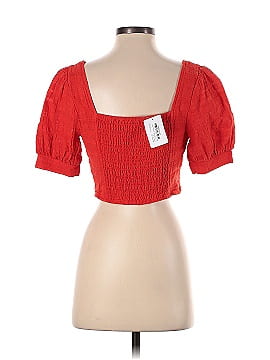 Love, Whit by Whitney Port Red Smocked Crop Top (view 2)