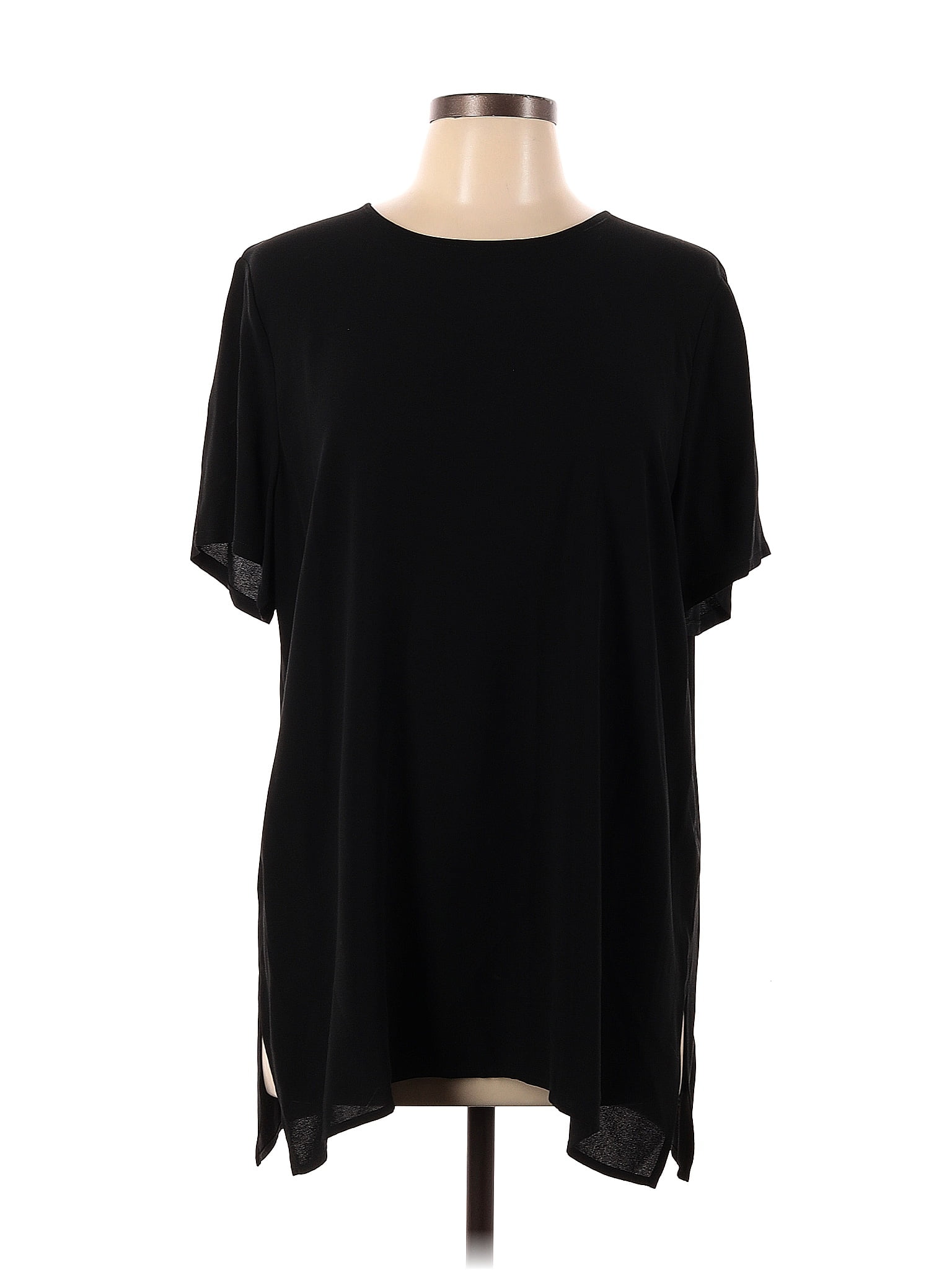 Eileen Fisher 100% Silk Black Short Sleeve Blouse Size L - 73% off ...