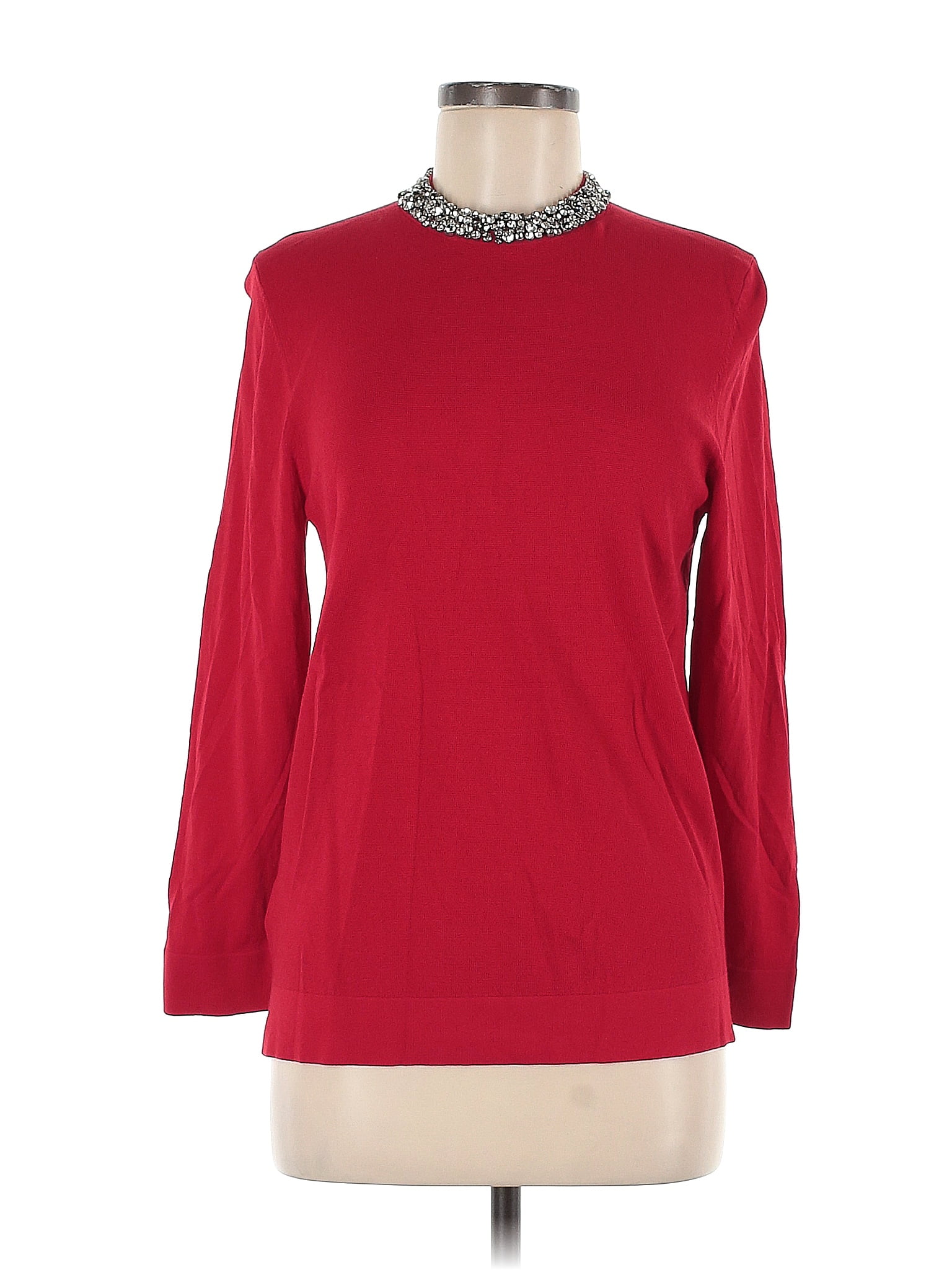 Ann Taylor Solid Red Long Sleeve Blouse Size M 75 Off Thredup