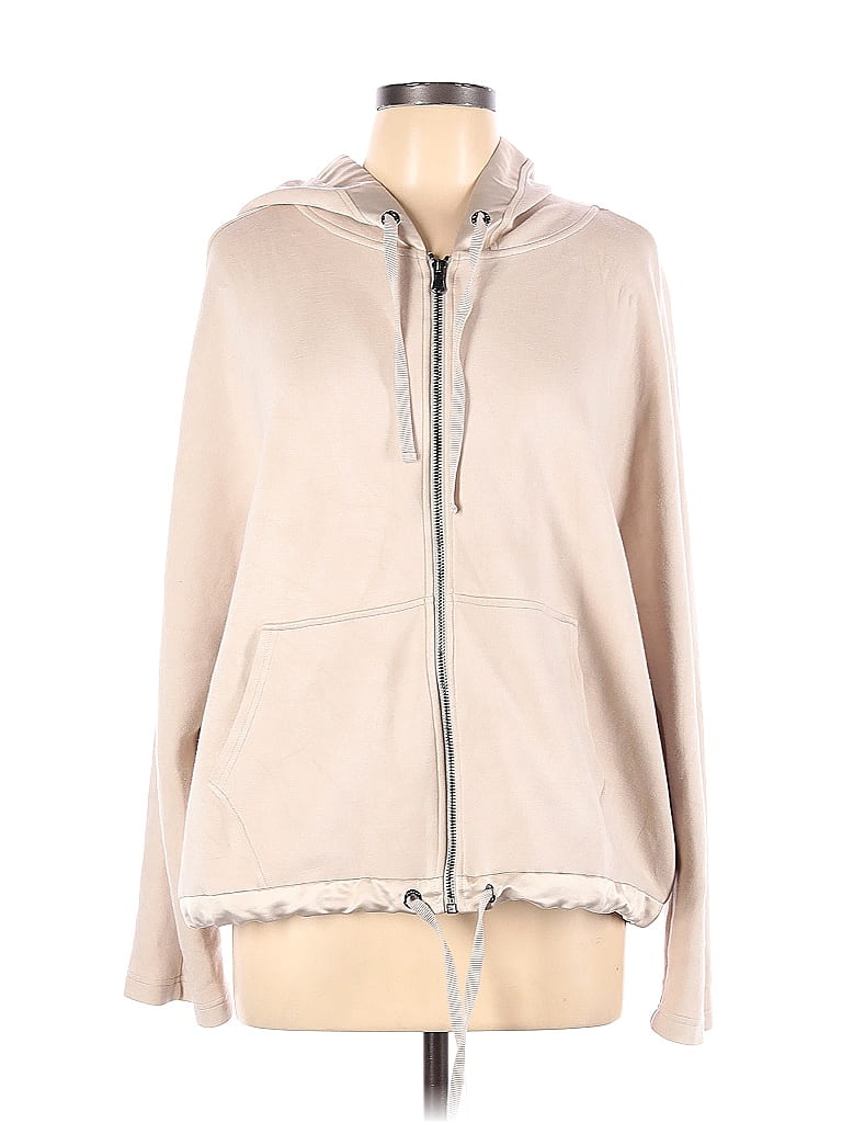 Varley Solid Tan Zip Up Hoodie Size L - 71% Off 