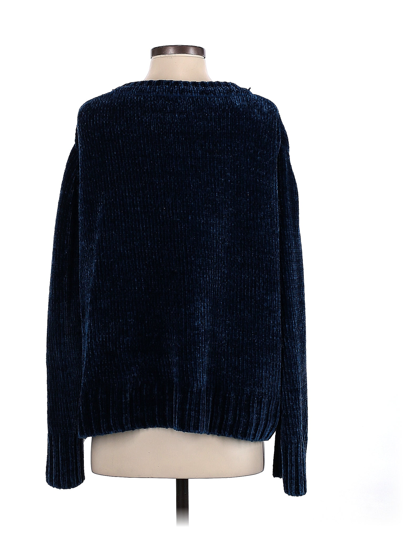 BNCI by Blanc Noir Color Block Solid Teal Blue Pullover Sweater