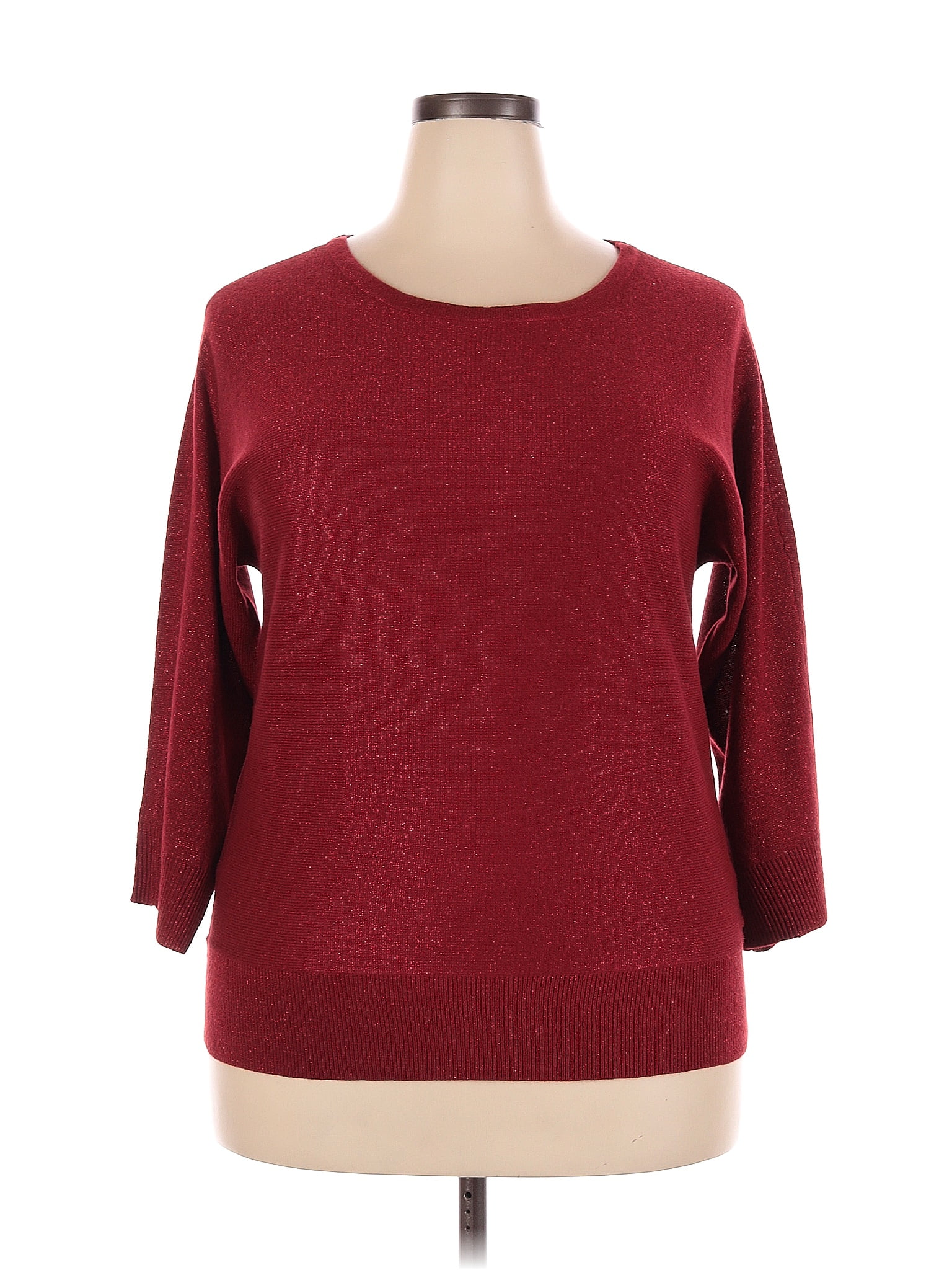 Croft & Barrow Color Block Solid Red Burgundy Pullover Sweater Size XXL ...
