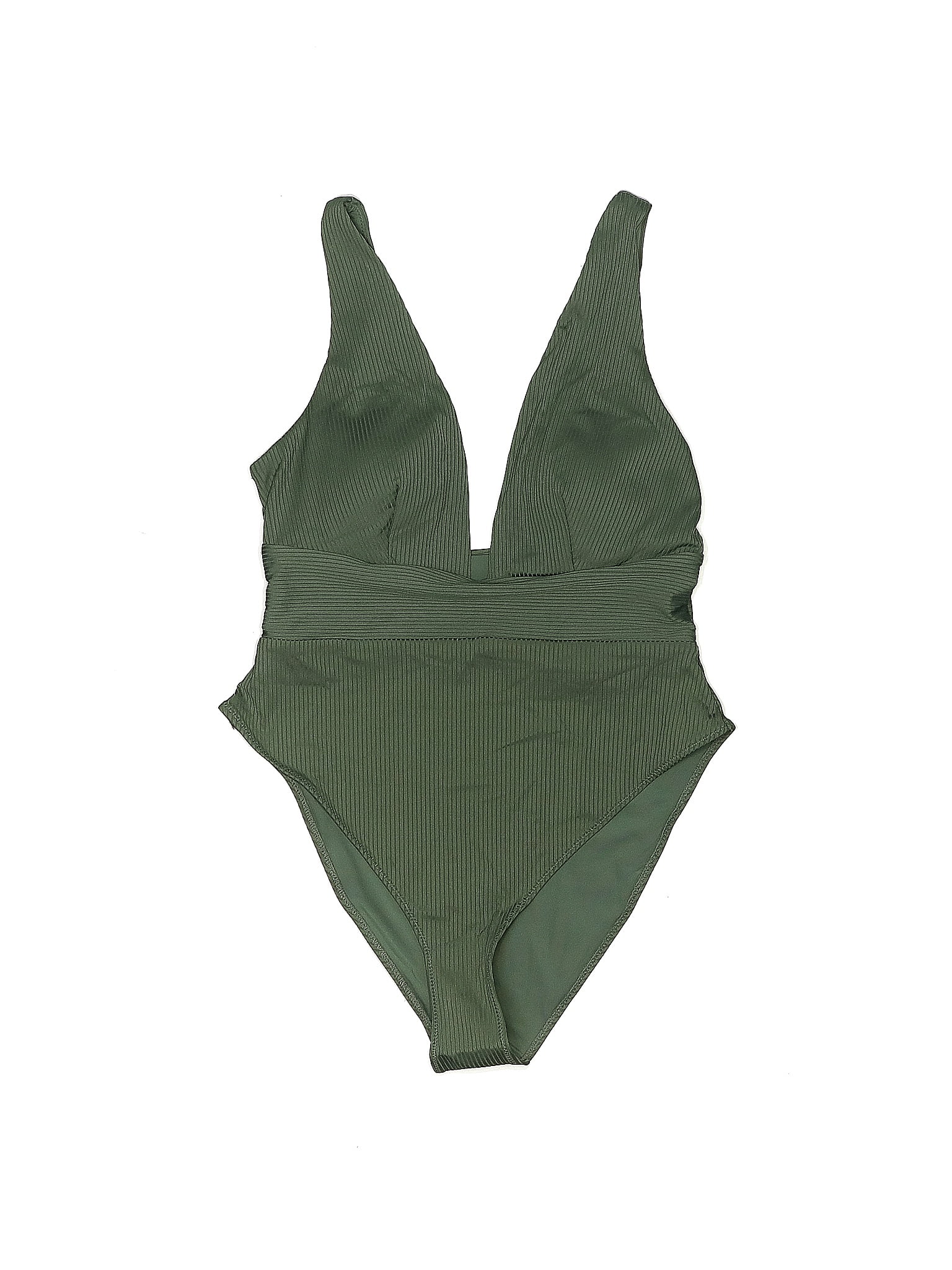 Handm Solid Green One Piece Swimsuit Size M 56 Off Thredup