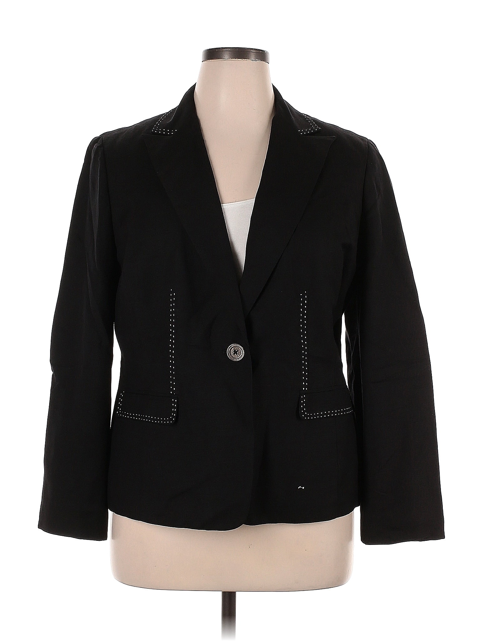 Signature by Larry Levine Solid Black Blazer Size 14 - 64% off