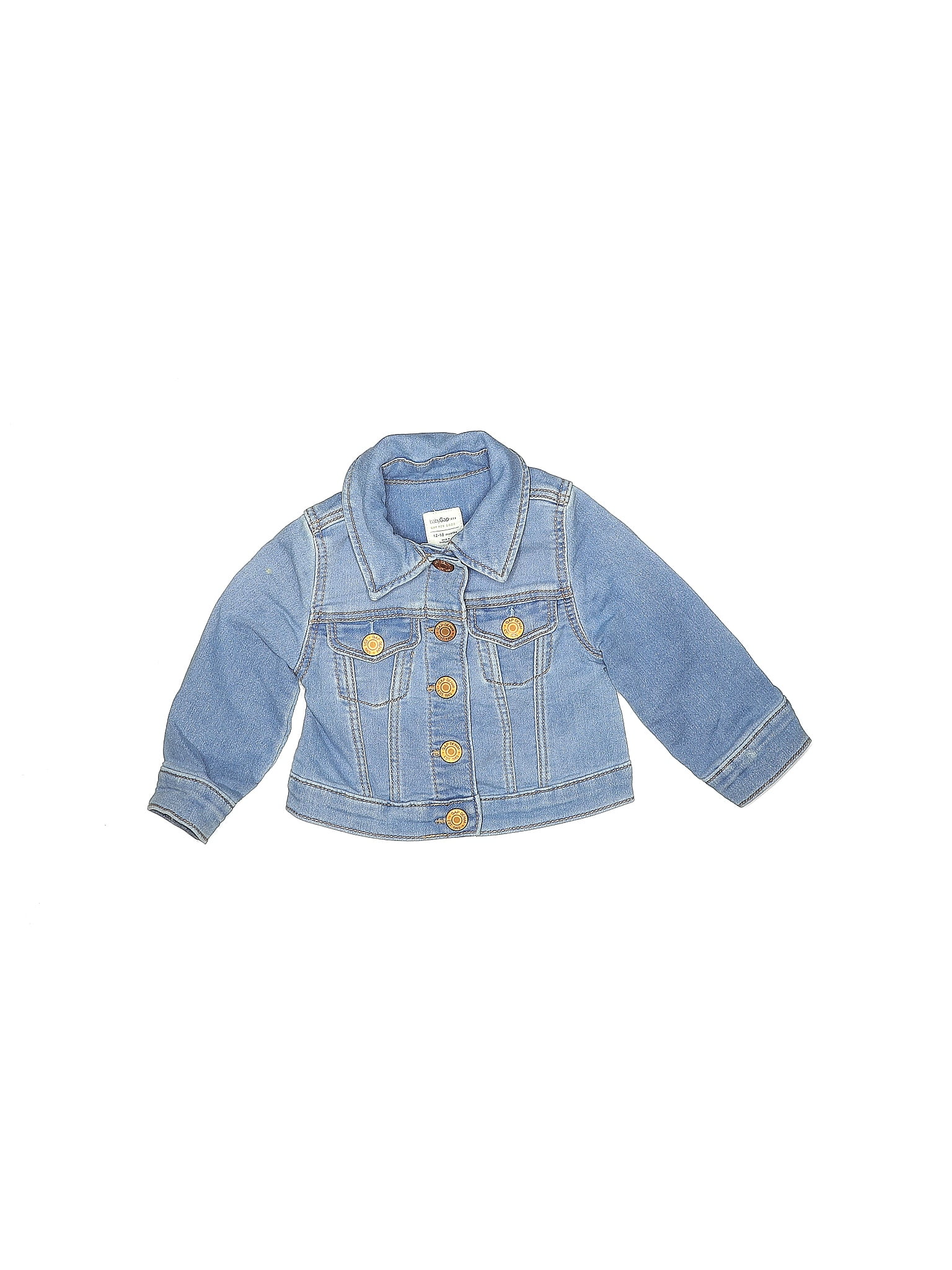 Baby Gap Solid Blue Denim Jacket Size 1218 mo 56 off thredUP
