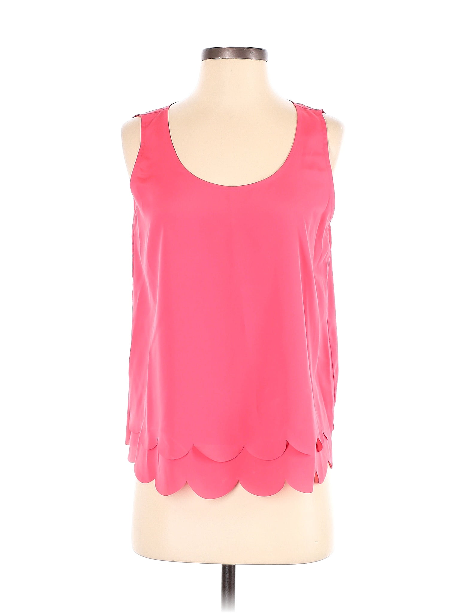 Maison Jules 100 Polyester Solid Pink Sleeveless Blouse Size S 71