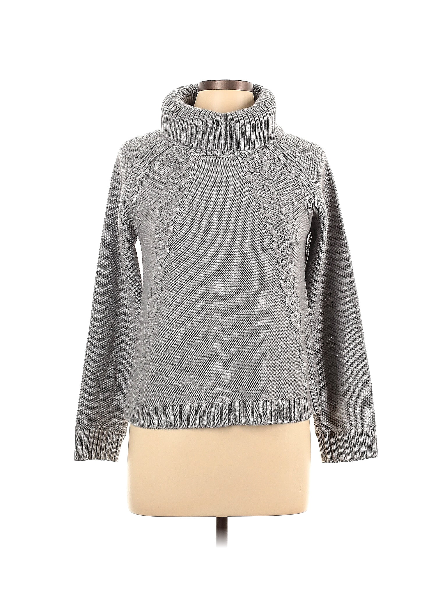 La Nouvelle Renaissance 100% Acrylic Color Block Solid Gray Turtleneck ...