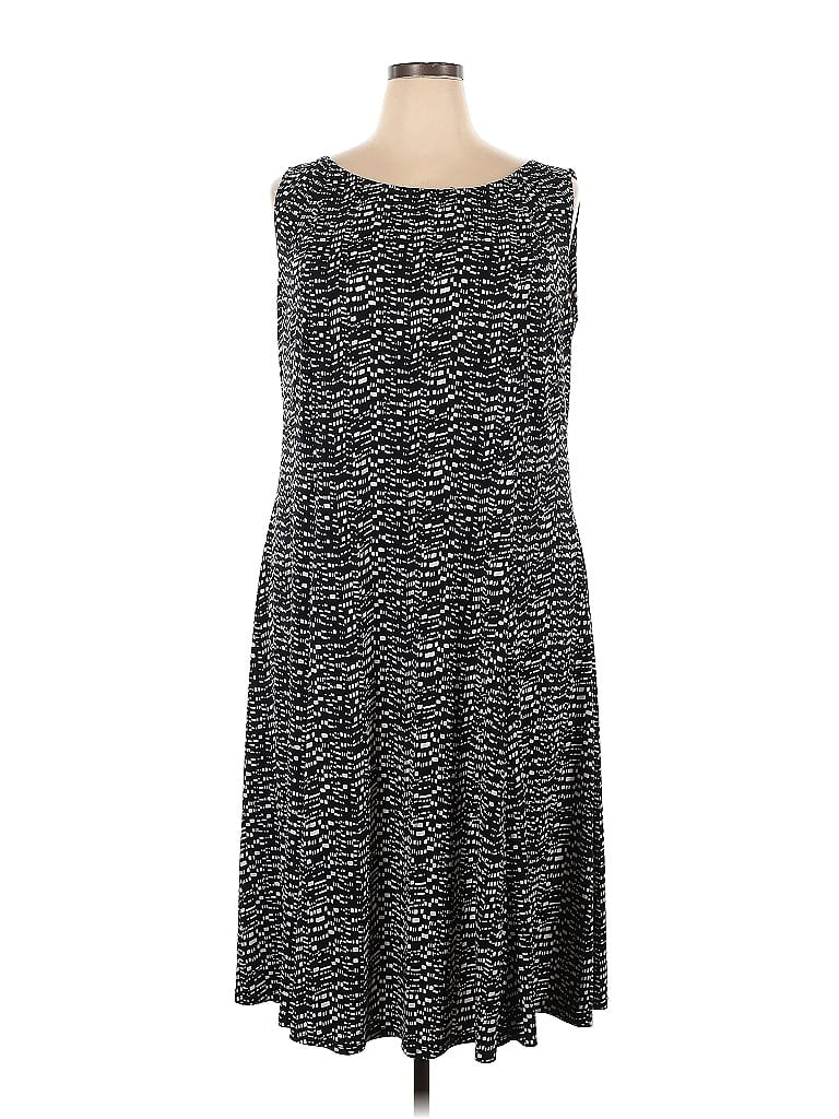Jessica Howard Marled Tweed Graphic Black Casual Dress Size 20 (Plus) - photo 1