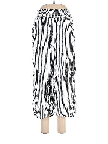 French Laundry 100% Rayon Stripes Multi Color Silver Casual Pants