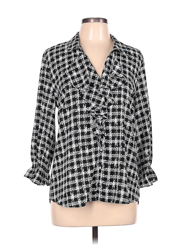 Karl Lagerfeld Paris 100% Polyester Checkered-gingham Multi Color Black ...