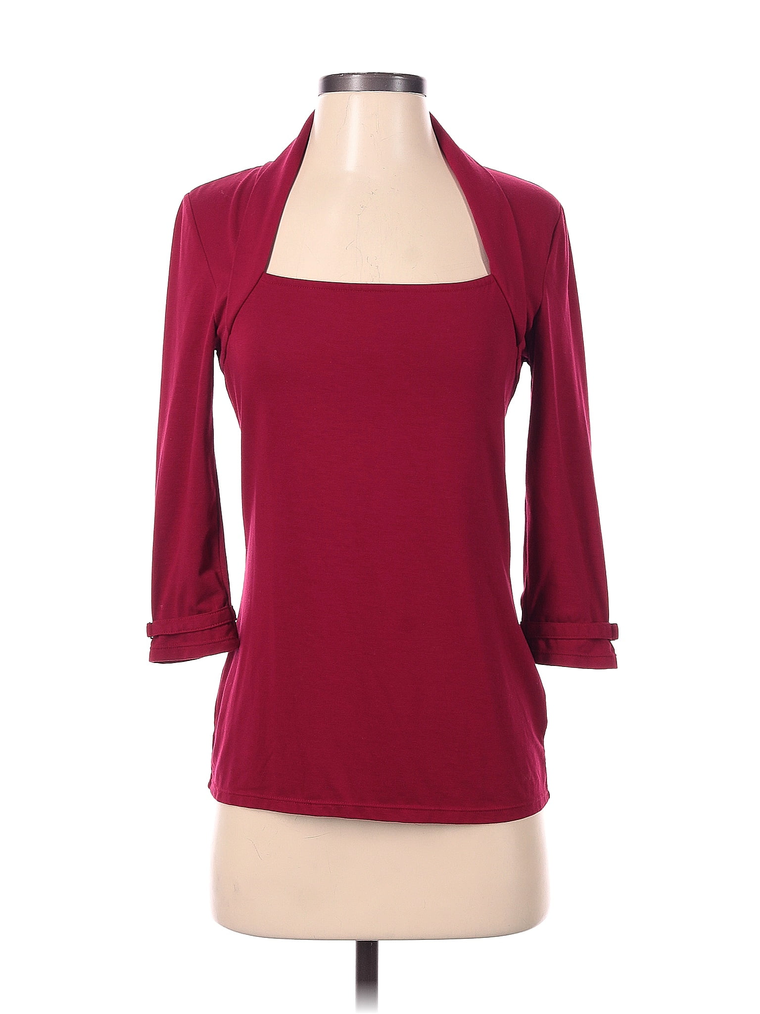 T-shirt Express Cold Shoulder Manches Longues - Bordeaux - Taille XS - Coton