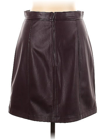 Warehouse burgundy hotsell faux leather skirt