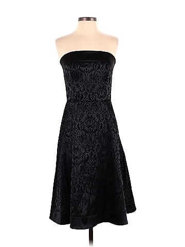 White House Black Market Solid Black Cocktail Dress Size 4 80