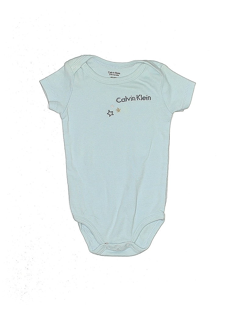 Calvin Klein Blue Short Sleeve Onesie Size 3 6 mo 27 off