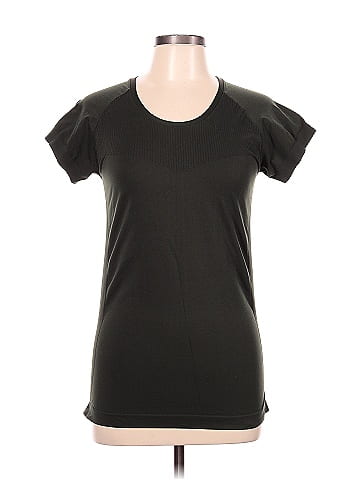 Z by Zella Color Block Polka Dots Black Active T-Shirt Size L - 72% off