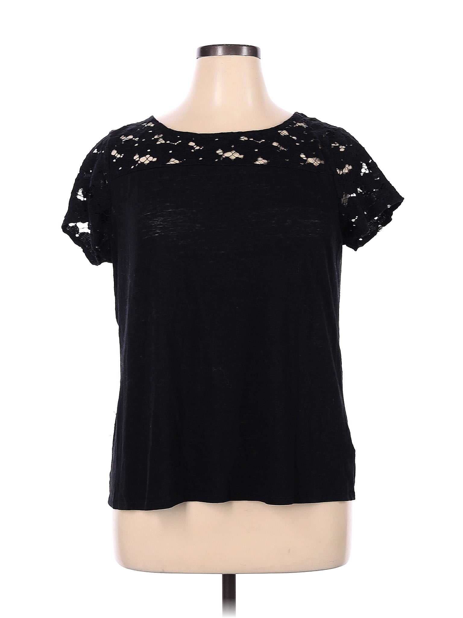 Coldwater Creek Polka Dots Black Short Sleeve Top Size 1X (Plus) - 67% ...