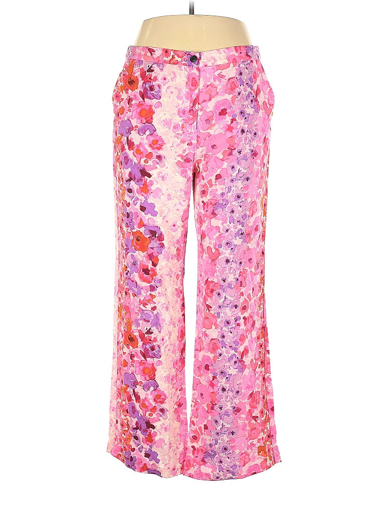 H&M Floral Multi Color Pink Casual Pants Size 14 34 off thredUP