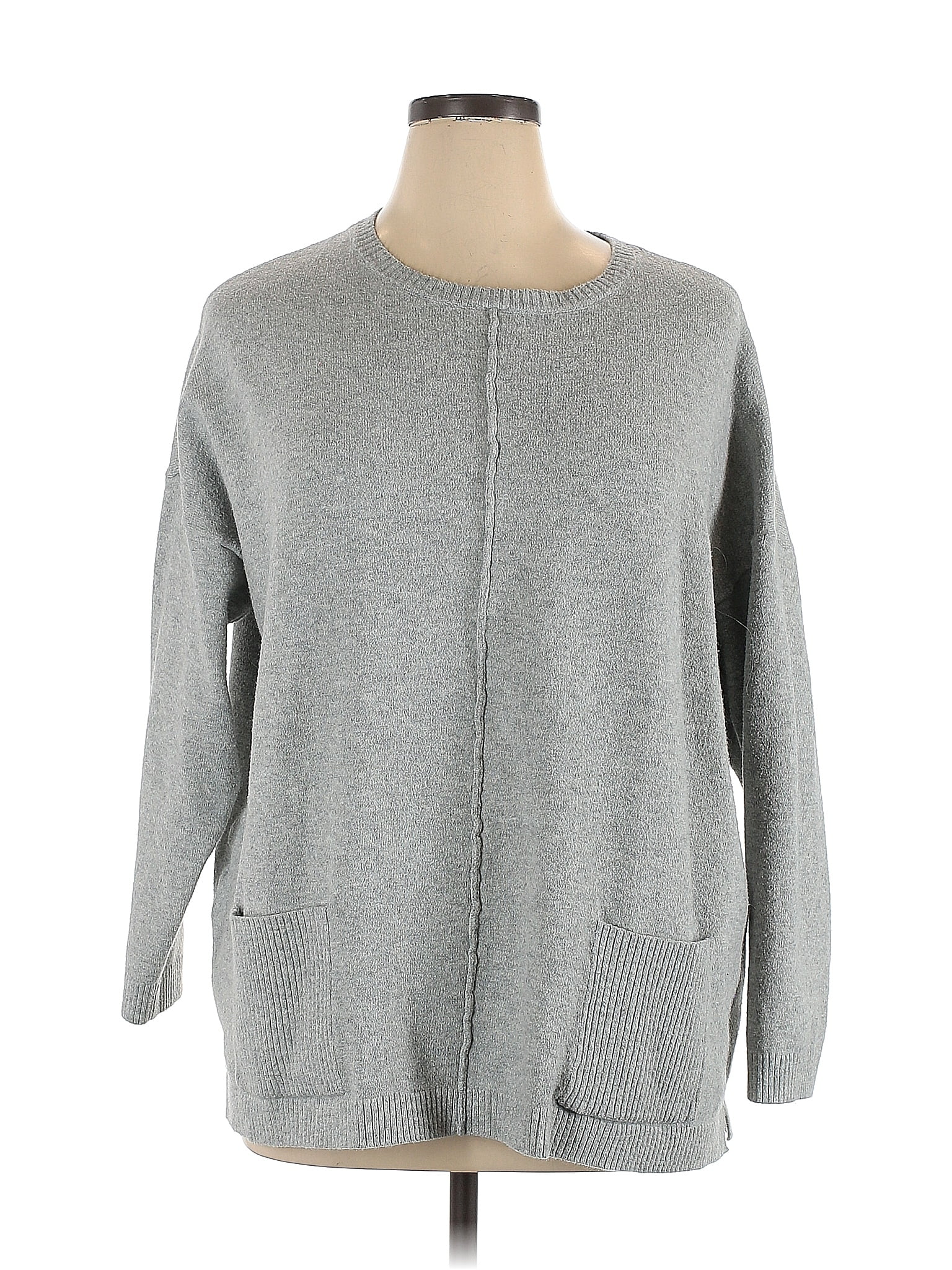 J.Jill Color Block Solid Gray Pullover Sweater Size XL - 68% off | thredUP