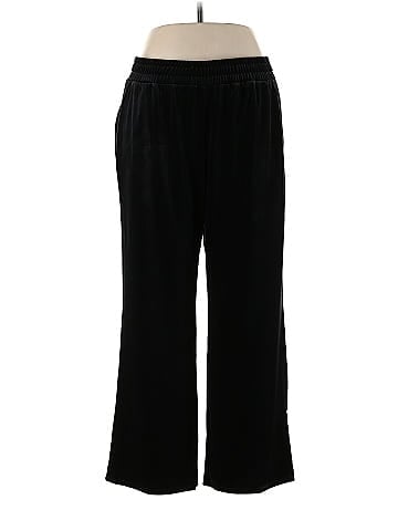 J.Jill Solid Black Velour Pants Size L (Petite) - 70% off
