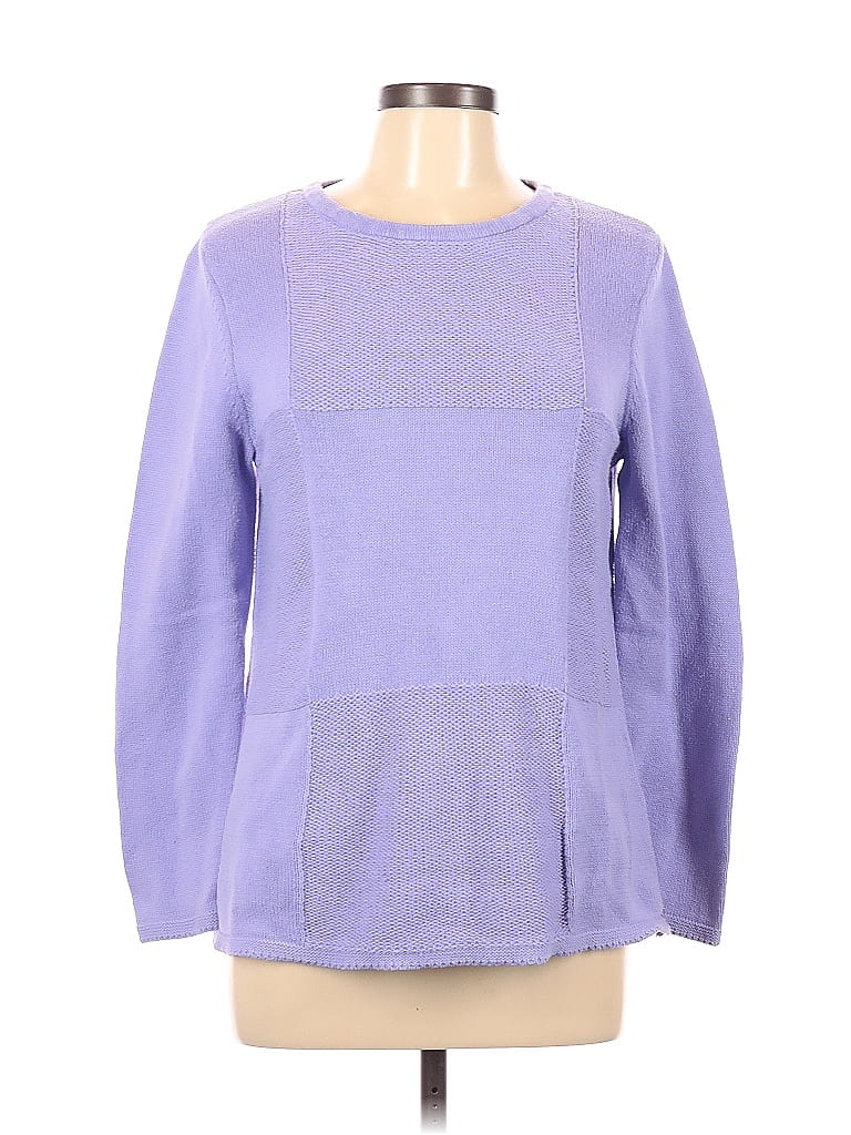 Karen Scott Color Block Solid Purple Pullover Sweater Size L - 68% off ...