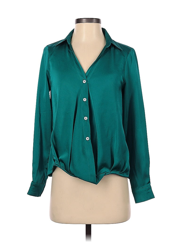 Chloe Kristyn Teal Long Sleeve Button Down Shirt Size Xs 75 Off