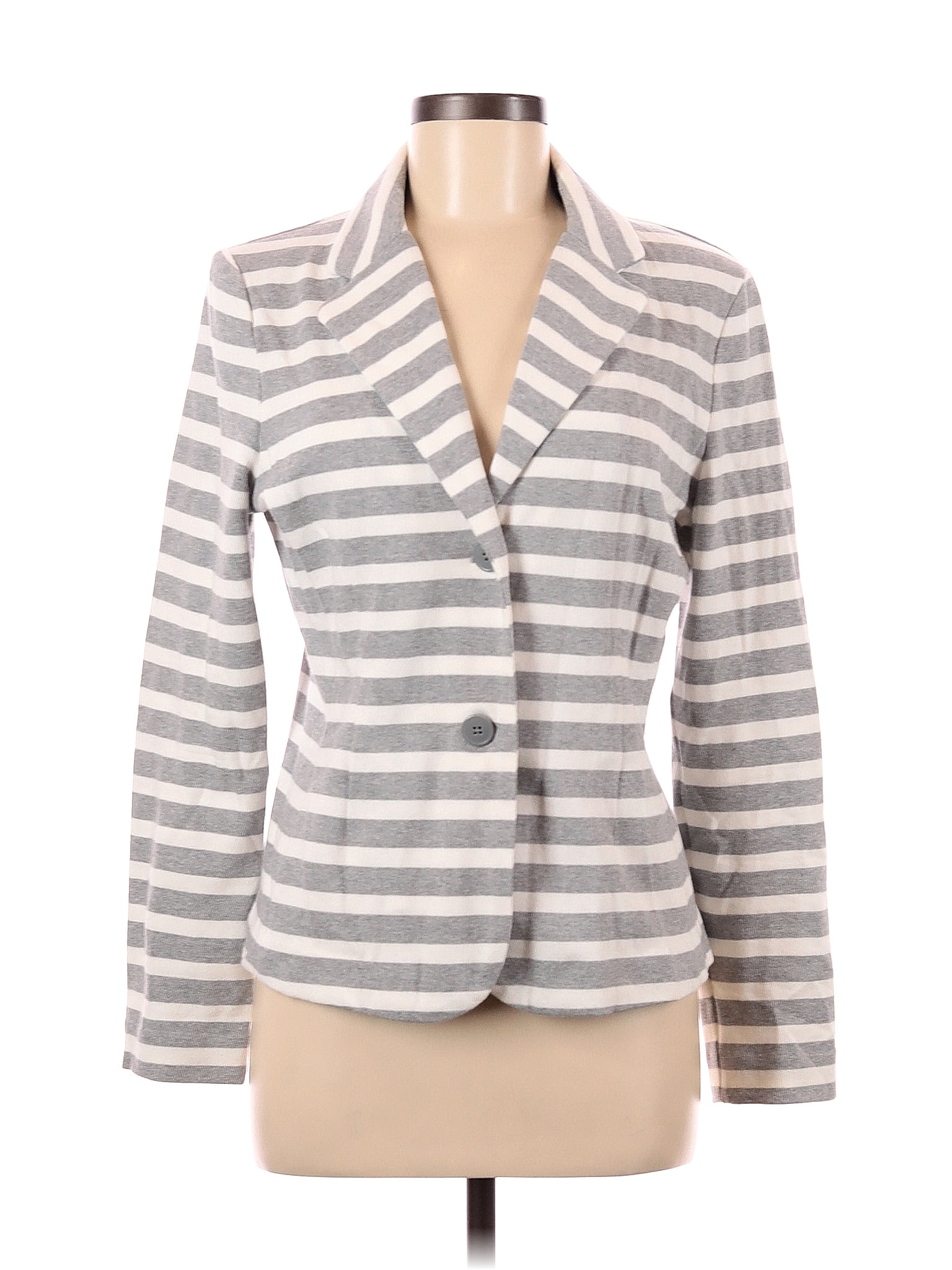 Gap 100% Cotton Stripes Multi Color Gray Blazer Size M - 73% off | ThredUp