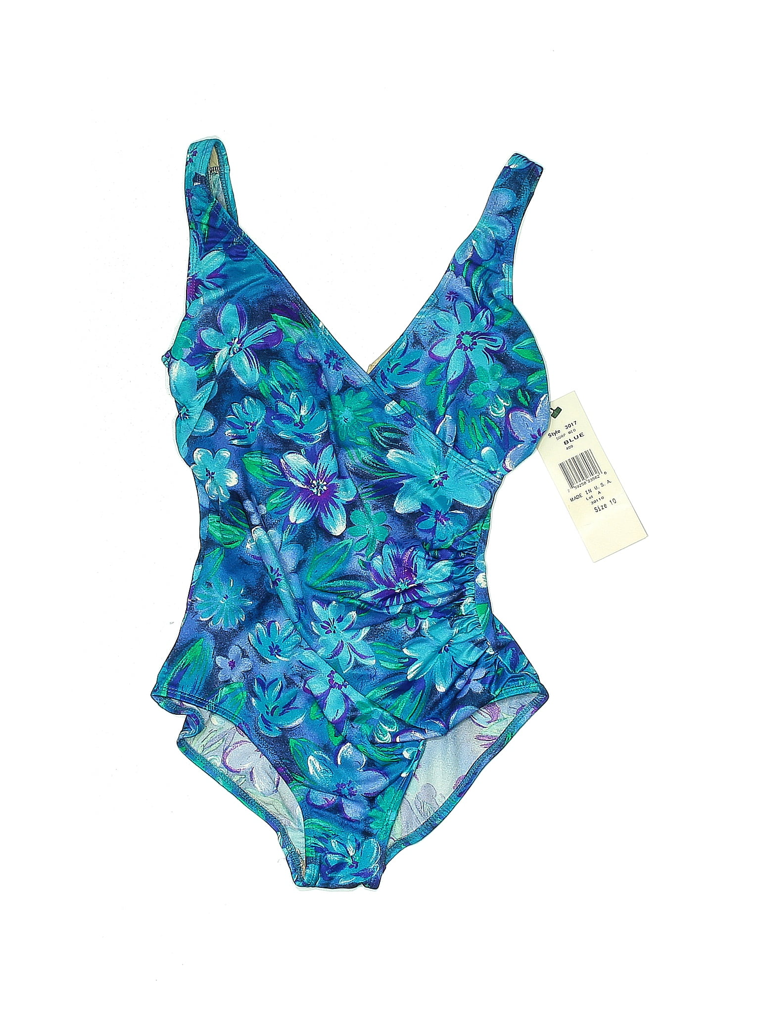 Gabar Floral Multi Color Blue One Piece Swimsuit Size 10 59 Off