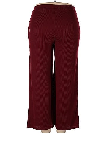 No Boundaries 100% Recycled Polyester Maroon Burgundy Casual Pants