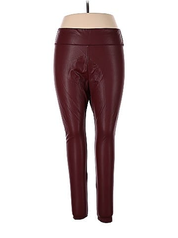 Wild Fable Solid Maroon Burgundy Faux Leather Pants Size XXL - 55% off