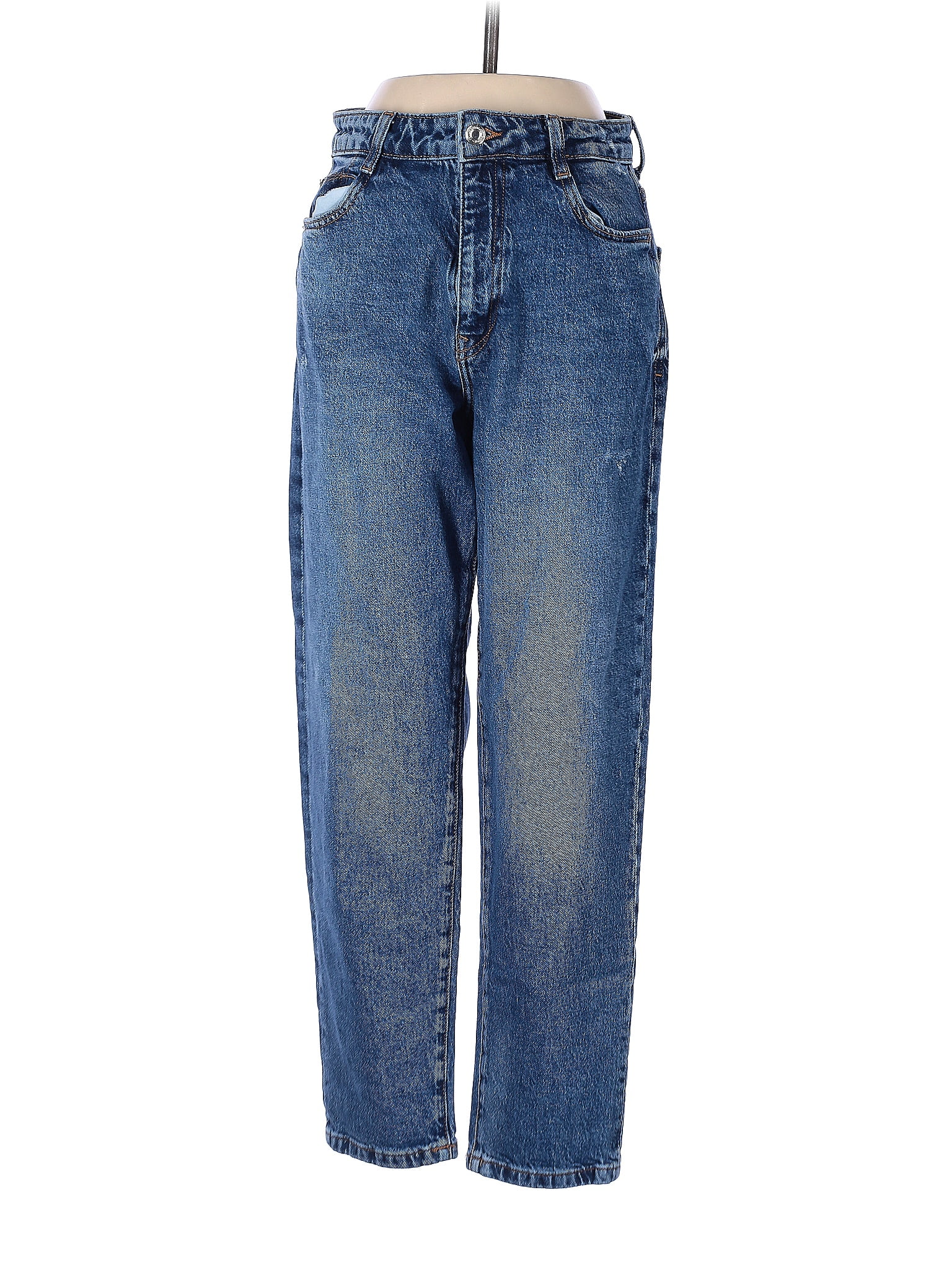 Zara Solid Blue Jeans Size 4 - 42% off | thredUP