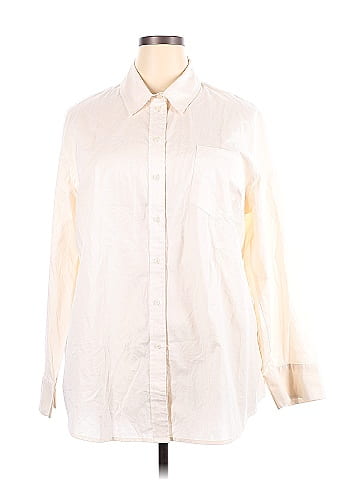 lane bryant white button down shirt