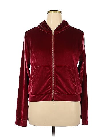 Fabletics Solid Red Burgundy Jacket Size XL - 65% off