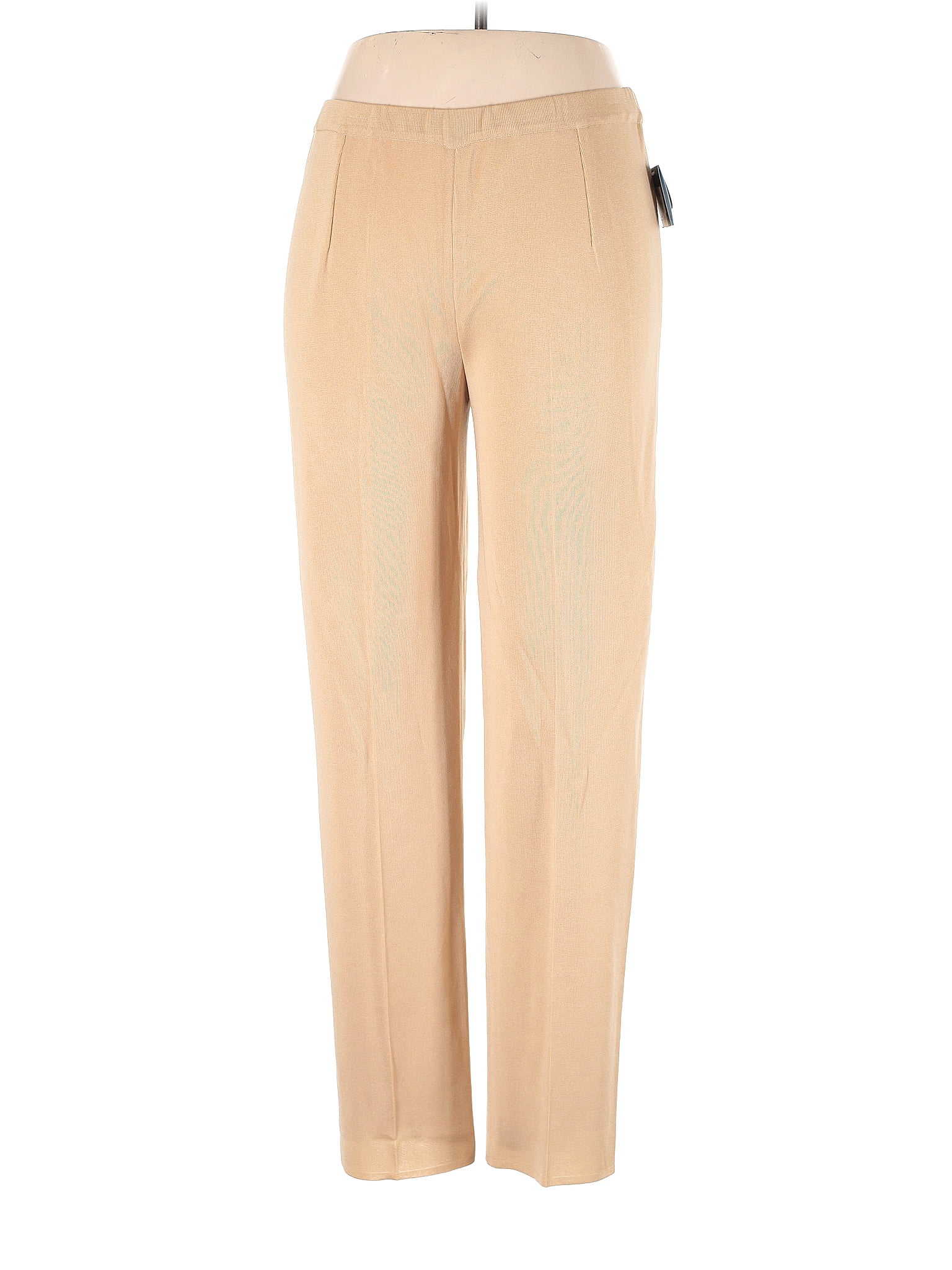 MING WANG 100% Acrylic Solid Tan Dress Pants Size L (Petite) - 75% off ...